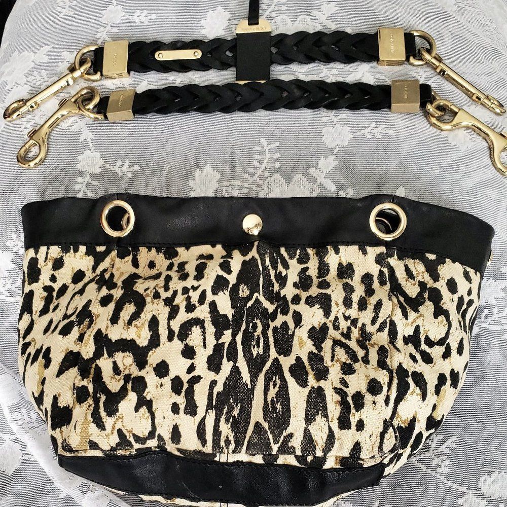 Jimmy Choo Leopard Print Canvas Lohla Tote - Picture 3 of 7